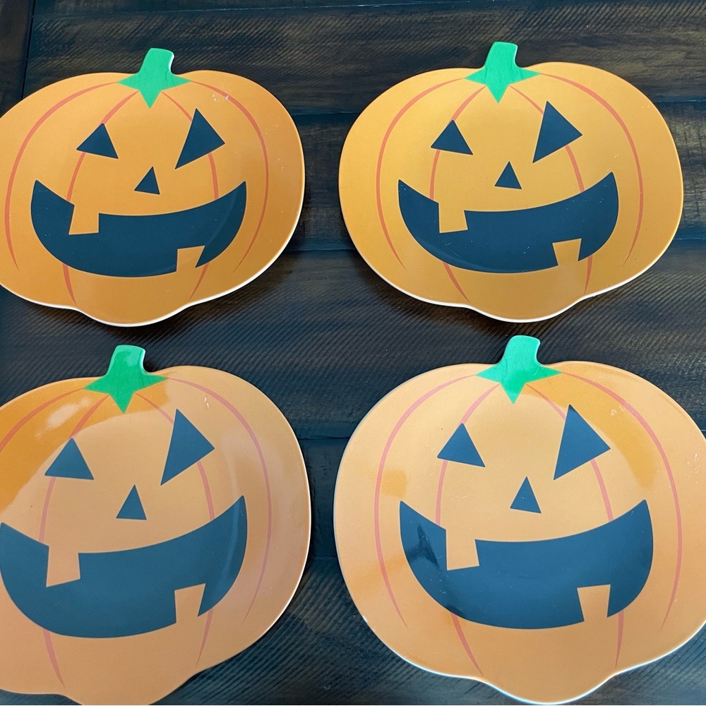 ❤️ TARGET HALLOWEEN PUMPKIN PLATES 9” SET OF 4